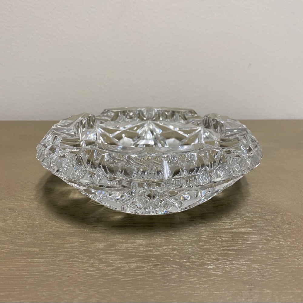 Vintage Lead Crystal Bohemian Czech Ashtray - Picture 6 of 13